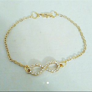 9.5" Crystal Infinity Ankle Bracelet